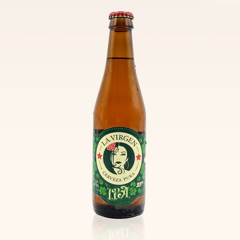 Cerveza La Virgen IPA, botella de 33 cl