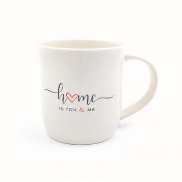 Taza Personalizada con Frase de Amor "Home is you & me"