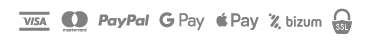 Aceptamos pago mediante tarjeta de crédito, Paypal, Google Pay, Apple Pay y Bizum y usamos un certificado SSL para que tu información se envíe de manera segura
