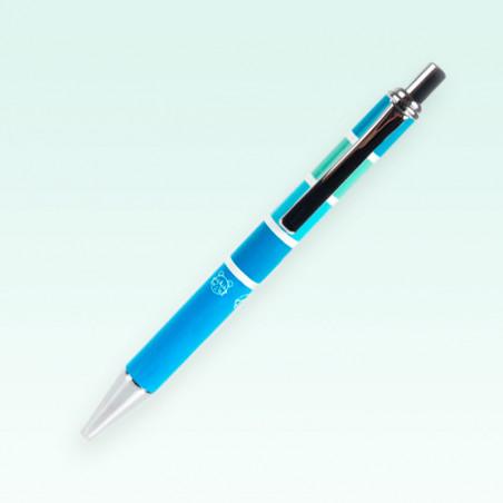 Bolígrafo solidario metálico UNICEF rayas azules
