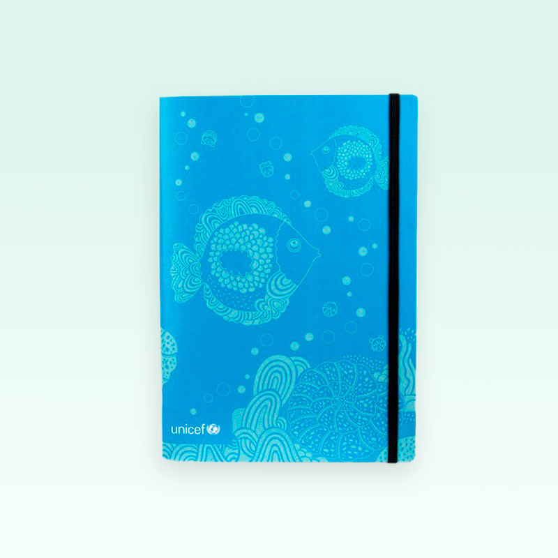 Cuaderno  UNICEF tapa blanda modelo Mar cuadriculado image number null