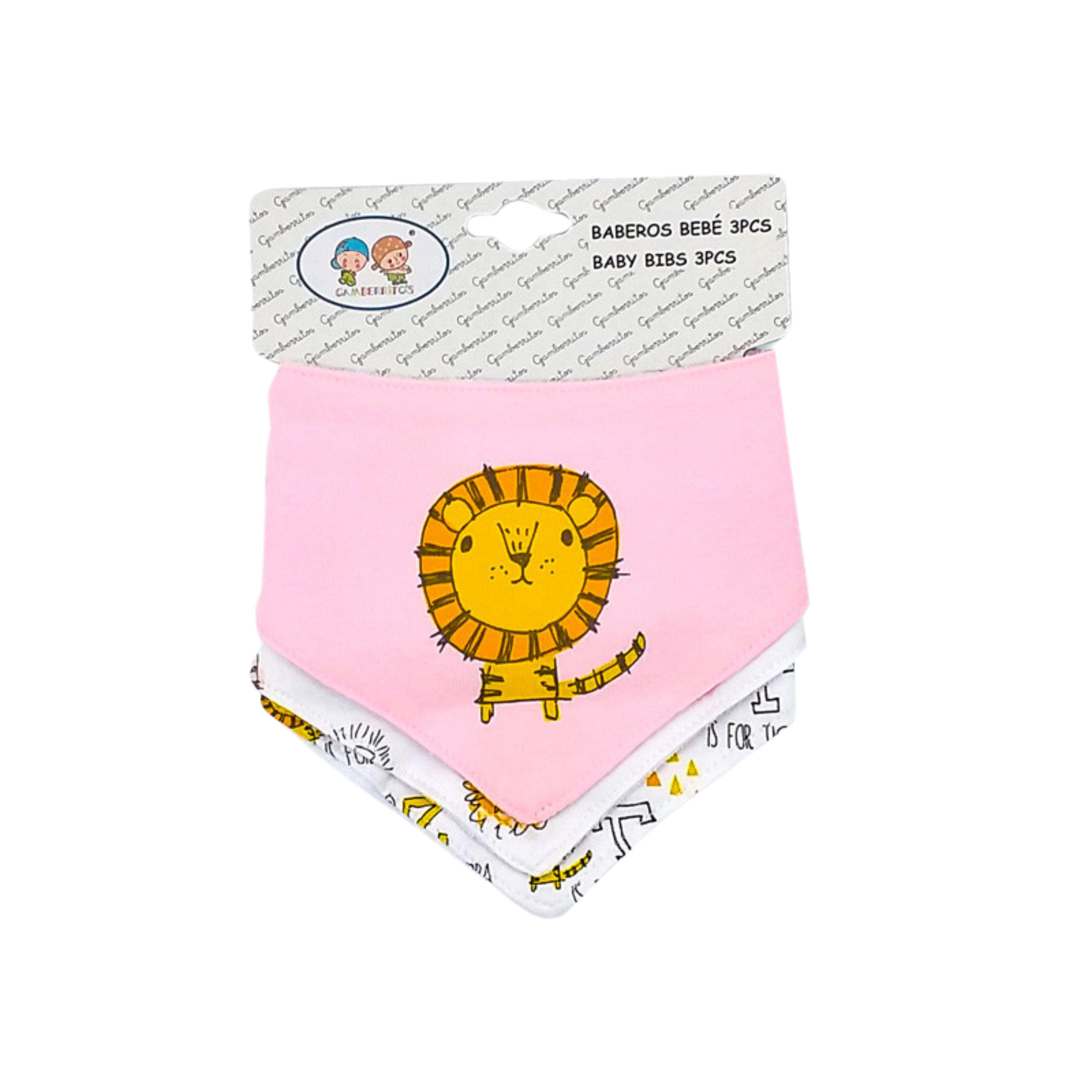Imagen de pack de tres bandanas en color rosa con diseño de un león image number null
