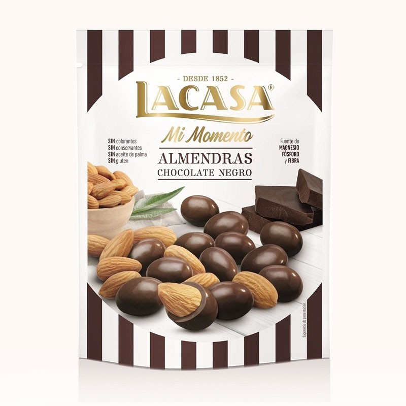Almendras con Chocolate Negro Lacasa image number null