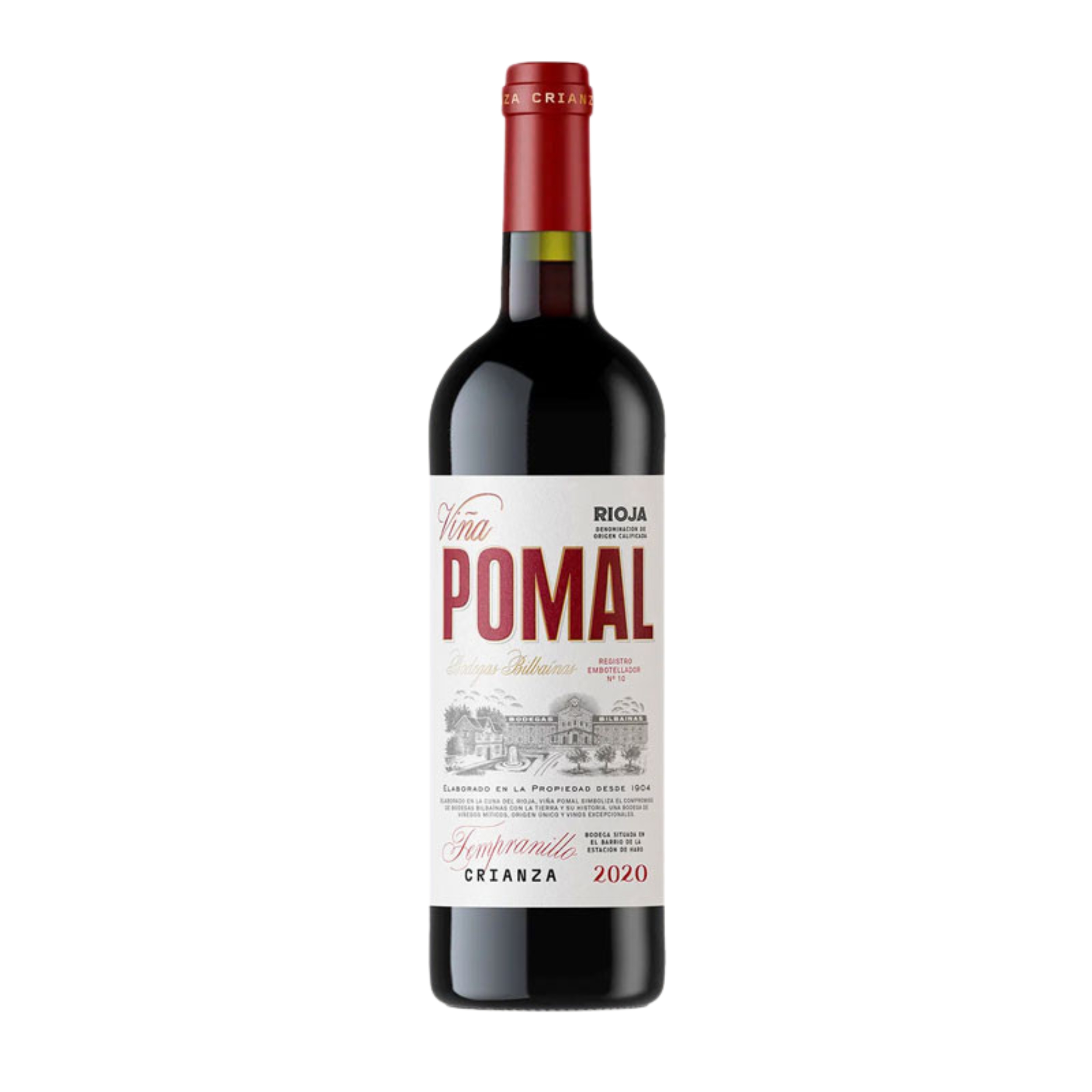 Imagen botella de vino tinto marca Rioja Viña Pomal Crianza de 750 mililitros